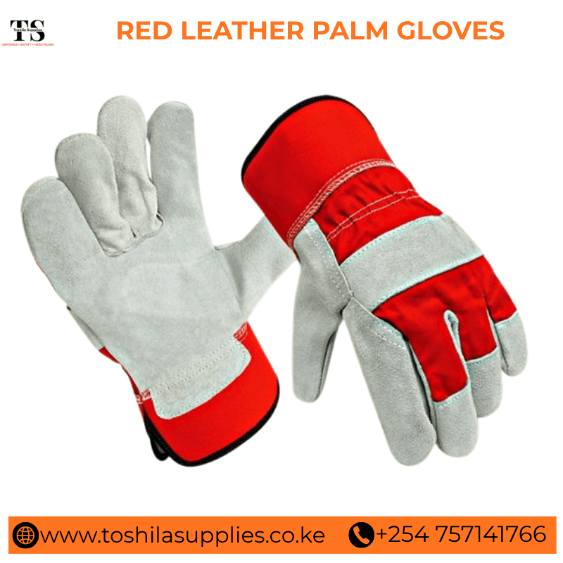 RED LEATHER PALM GLOVES
