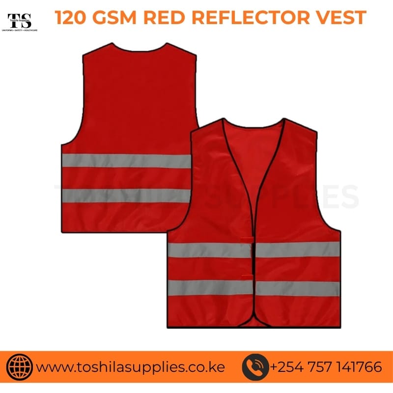 120 GSM Red Reflective Safety Vest