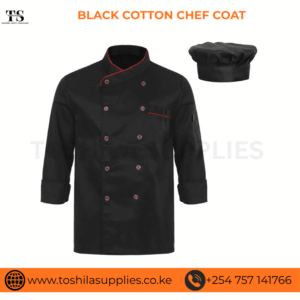 BLACK COTTON CHEF COAT