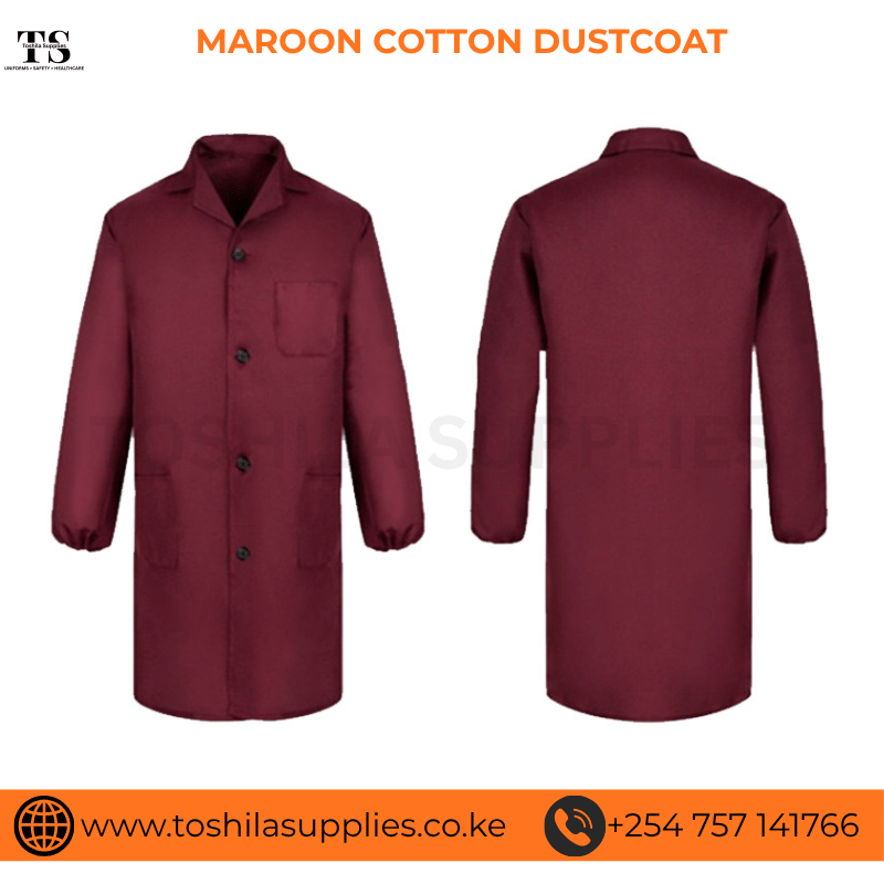 MAROON COTTON DUSTCOAT