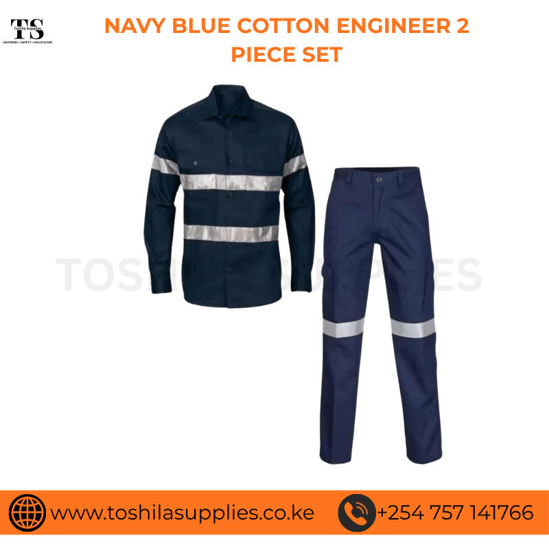 NAVY BLUE COTTON ENGINEER 2 PIECE SET