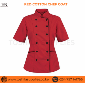 RED COTTON CHEF COAT