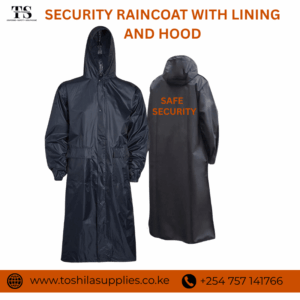 SECURITY RAINCOAT WITH LINING AND HOOD