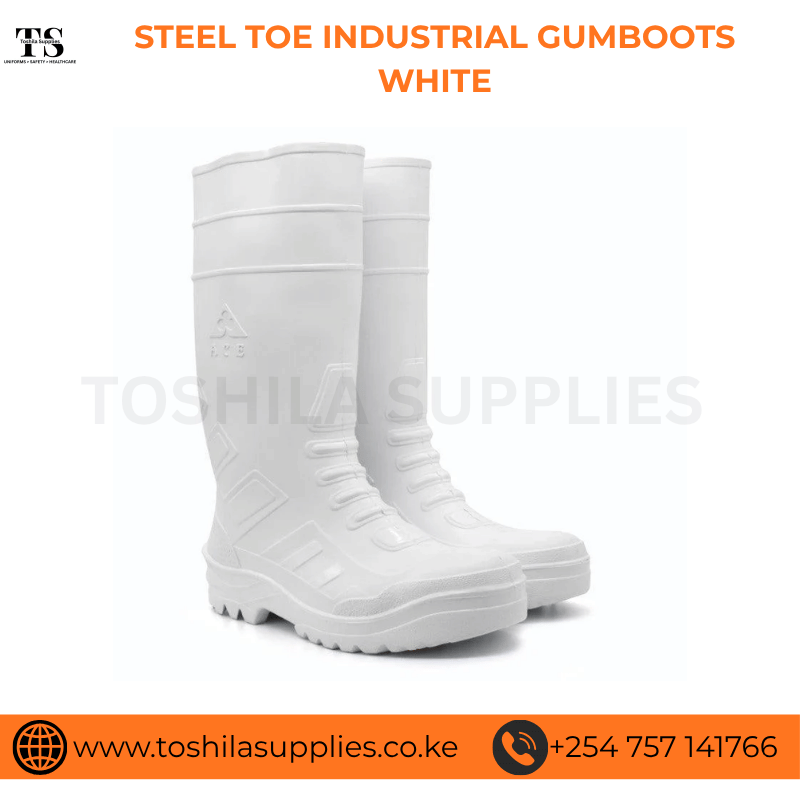 STEEL TOE INDUSTRIAL GUMBOOTS WHITE
