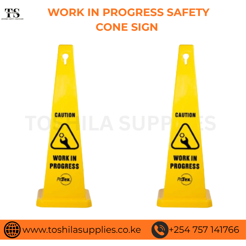 WORK IN PROGRESS SAFETY CONE SIGN