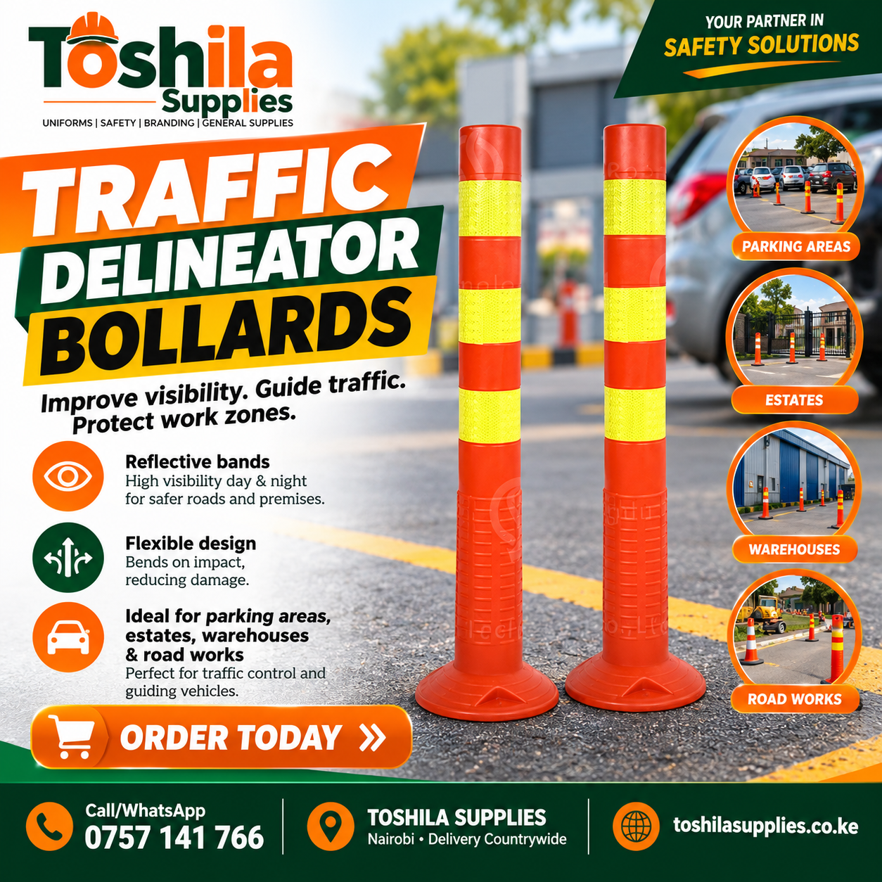 TRAFFIC DELINEATOR BOLLARDS